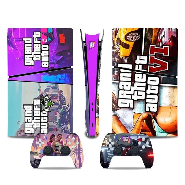 GTA VI (Grand Theft Auto 6) Vinyl sticker for PS5 Slim model Style 2