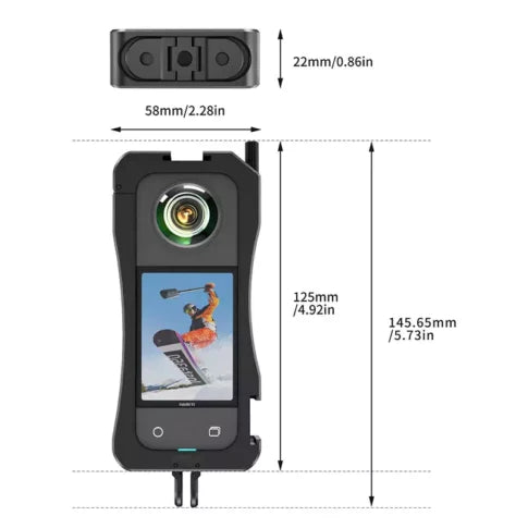 Insta360 X3 Cage, Vlogging Aluminum Alloy Rabbit Cage Metal Frame