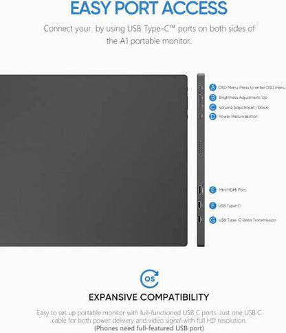 ARZOPA A1 Type-C Portable 16 Monitor