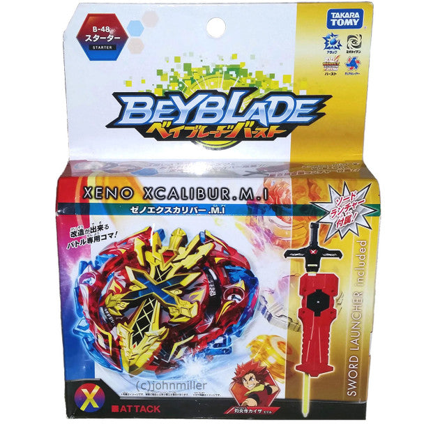 TAKARA TOMY Xeno Xcalibur / Xcalius .M.I Burst Beyblade Starter w/ Launcher B-48