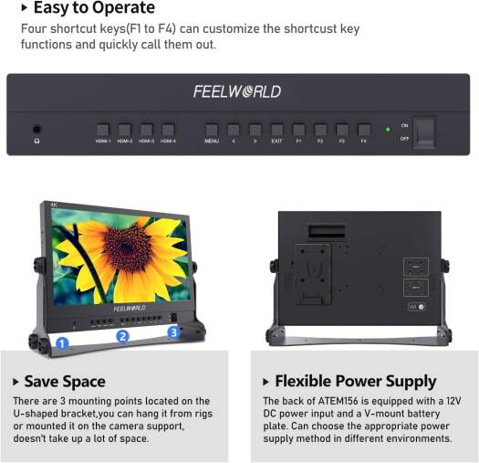 FEELWORLD ATEM156 Quad-Split 4K 15.6 Monitor