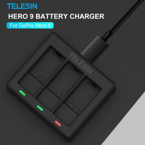 Gopro Charger (3 Channel Fast Battery Charger) for Hero 11, Hero 10 & Hero 9 (Generic)