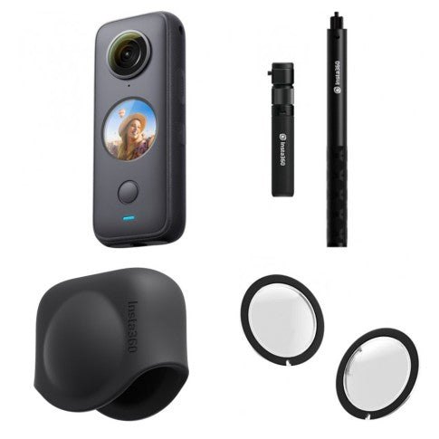 Insta360 One X2 Standard Bundle Kit – Camera, Lens Guards, Lens Cap & Bullet Time Accessory Kit