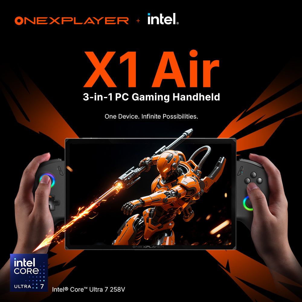 ONEXPLAYER X1 Air– 10.95" 3-in-1 Al Gaming Handheld (X1 Air Intel Core Ultra 7 258V-32GB+2TB)
