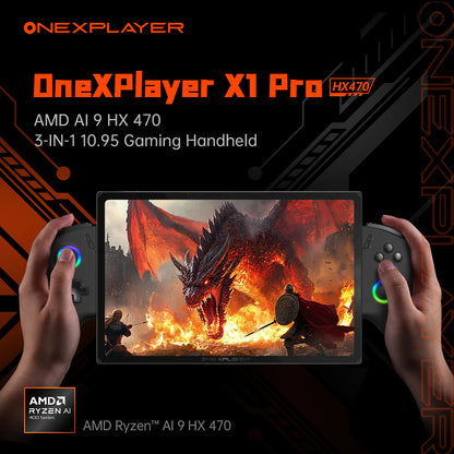 ONEXPLAYER X1 PRO AMD Ryzen™ AI 9 HX 470, 10.95'' 3-In-1 Gaming Handheld (32GB+2TB)
