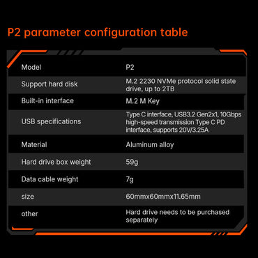 OneXPlayer Magnetic Portable SSD Enclosure (P2- magnetic function)