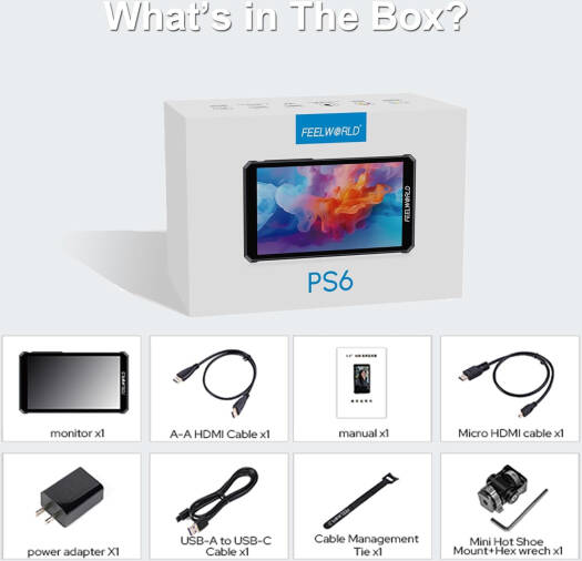 FEELWORLD PS6 Camera  5.5 OLED Vertical Monitor Display