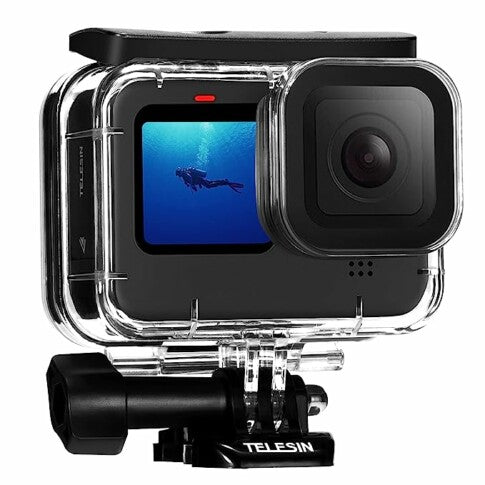 Telesin Waterproof Case Compatible with Gopro Hero 12/11/10/9 Underwater Housing for 60 Meter