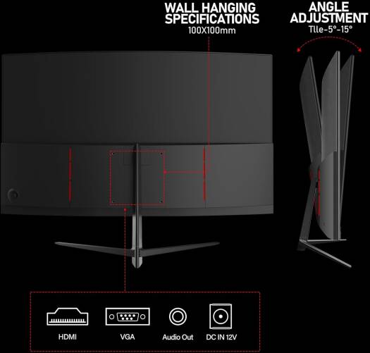 Gawfolk GF270H Curved 27  Gaming Monitor