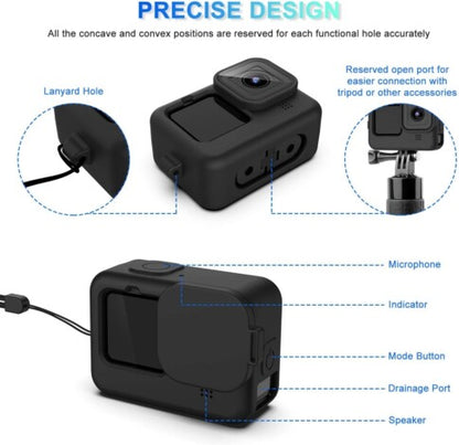 Safety Protection Kit, Tempered Glass + Lanyard + Sleeve + Cap Compatible with Gopro Hero12 / Hero 11 / Hero 10 / Hero 9