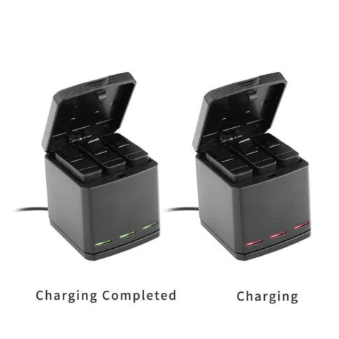 Gopro Charger for Hero 12 /11 / 10 / 9 – 3 Channel Super FAST, Battery Charger with USB Cable & Type C Interface