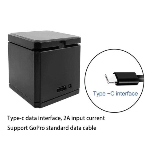 Gopro Charger for Hero 12 /11 / 10 / 9 – 3 Channel Super FAST, Battery Charger with USB Cable & Type C Interface
