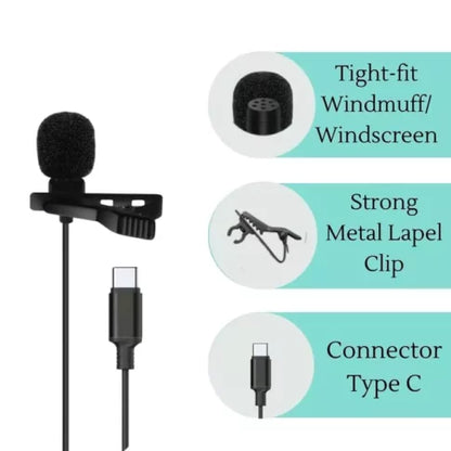 DJI Action 3/4/5 Type-C Lavalier Microphone (1.5m)