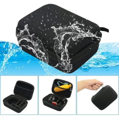 Gopro Carry Case Storage Small for Hero 12 / 11 / 10 / 9 / 8 / 7 / 6 / 5  Hard Case, Black, Double Zip, Semi-waterproof & Shockproof