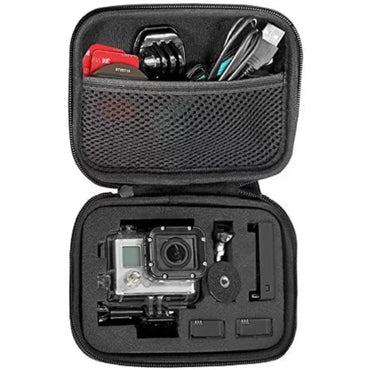 Gopro Carry Case Storage Small for Hero 12 / 11 / 10 / 9 / 8 / 7 / 6 / 5  Hard Case, Black, Double Zip, Semi-waterproof & Shockproof