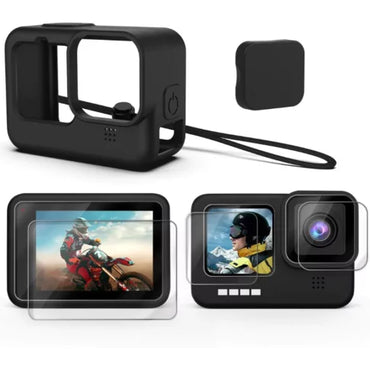 Underwater Dive Kit Compatible with Gopro Hero 12/11/10/9, Waterproof Case, Silicone Cover, Screen Guard and Lens Filter Set