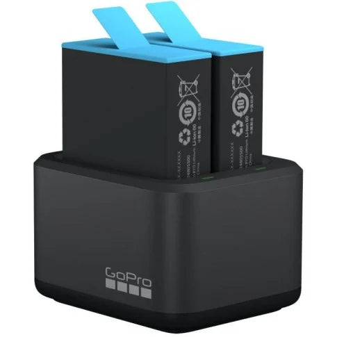 GoPro Dual Battery Charger + Battery for Hero 12,11 Hero 10 & Hero 9 Black