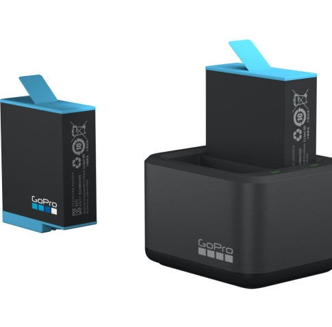 GoPro Dual Battery Charger + Battery for Hero 12,11 Hero 10 & Hero 9 Black