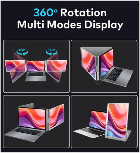 EpicArma EA-PTMS688PRO-GY Portable Triple Screen 14 Monitor