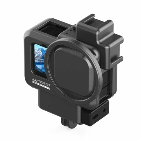 Gopro YT-G9 Vlogging Case with Dual Cold Shoe Mount Compatible with gopro Hero 12/11/10/9 Black Action Camera Accessories