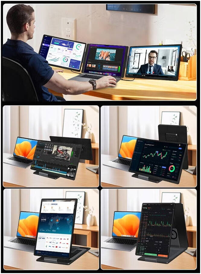EpicArma EA-PTMS9H-BK S 15.6 Portable Triple Screen Monitor