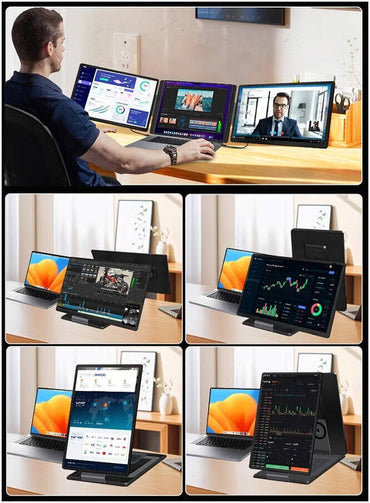 EpicArma EA-PTMS9H-BK S 15.6 Portable Triple Screen Monitor