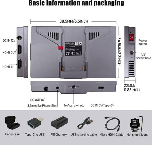 FEELWORLD P6X Touchscreen 5.5 Camera Monitor