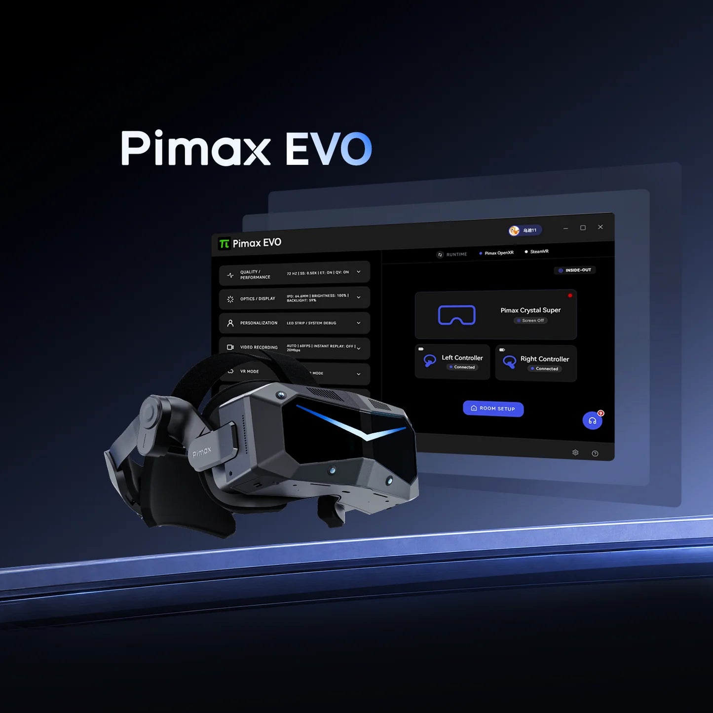 Pimax Headset with Pimax EVO